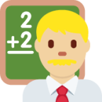 man teacher: medium-light skin tone emoji