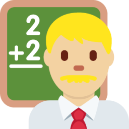 man teacher: medium-light skin tone emoji