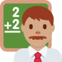 man teacher: medium skin tone emoji