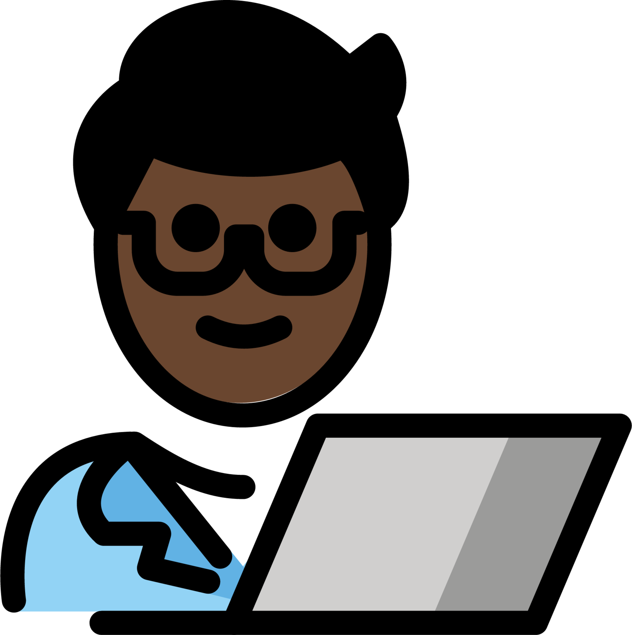 man technologist: dark skin tone emoji