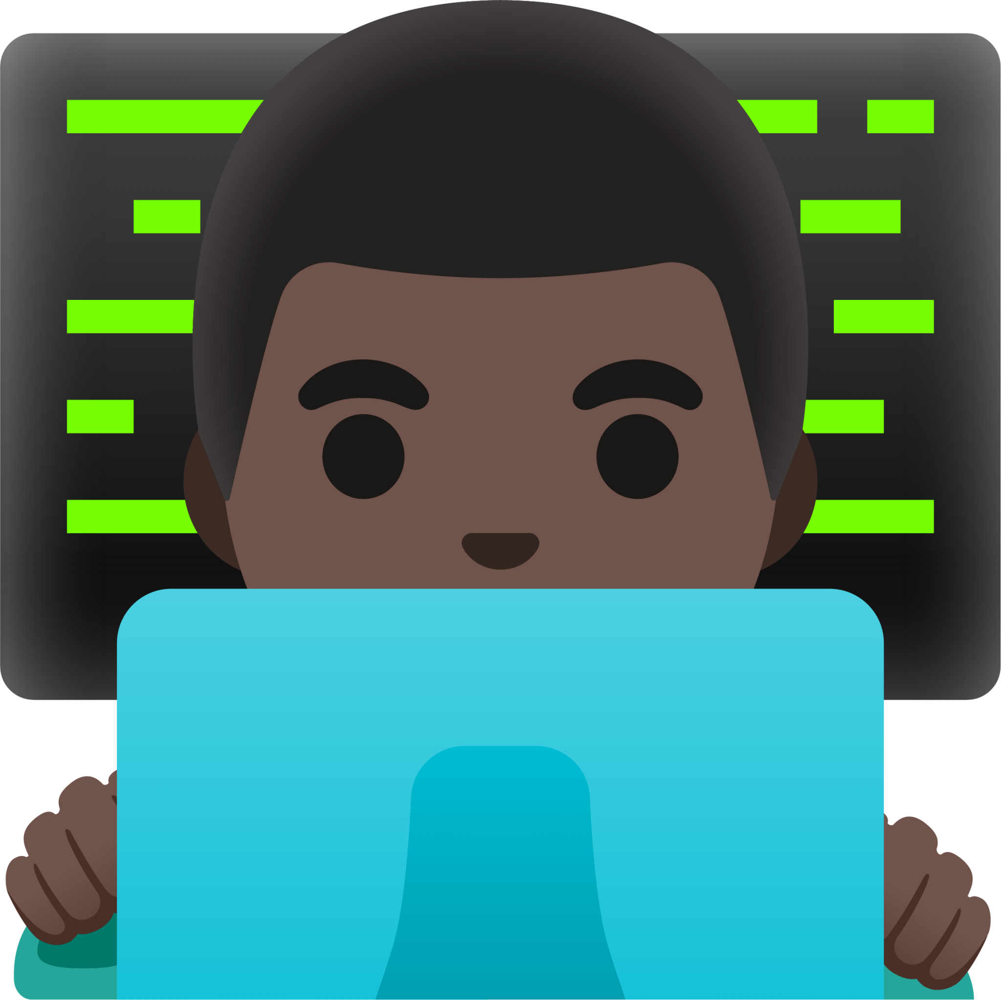 man technologist: dark skin tone emoji