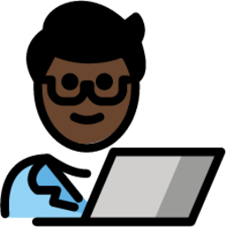 man technologist: dark skin tone emoji