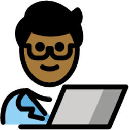 man technologist: medium-dark skin tone emoji
