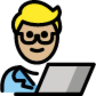 man technologist: medium-light skin tone emoji