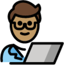 man technologist: medium skin tone emoji