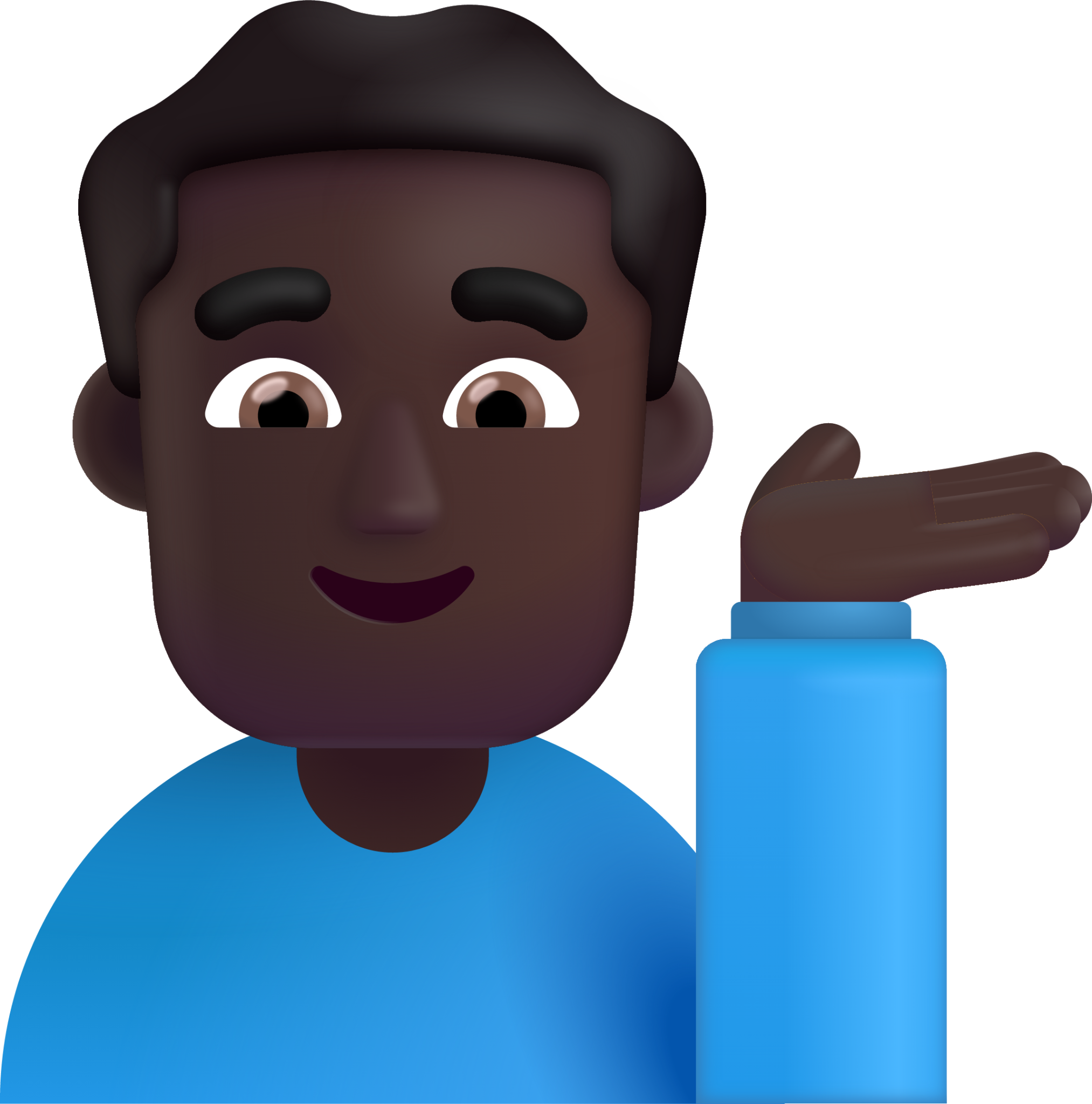 man tipping hand dark emoji