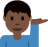 man tipping hand: dark skin tone emoji