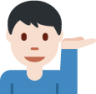 man tipping hand: light skin tone emoji