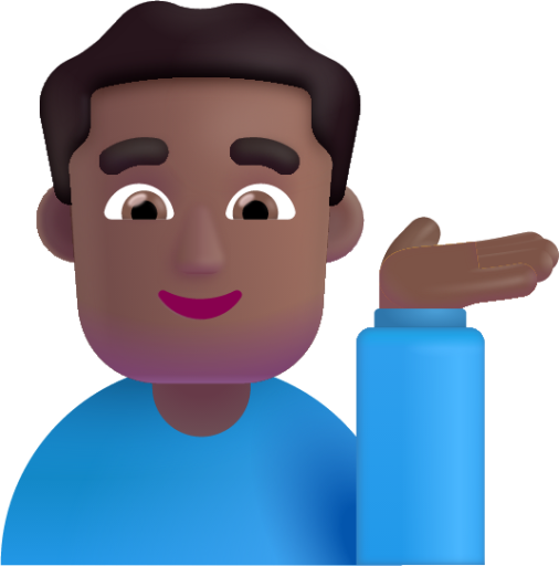 man tipping hand medium dark emoji
