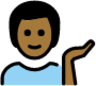 man tipping hand: medium-dark skin tone emoji