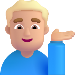 man tipping hand medium light emoji