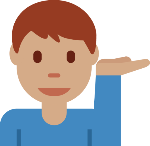 man tipping hand: medium skin tone emoji