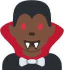 man vampire: dark skin tone emoji