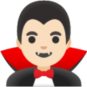 man vampire: light skin tone emoji