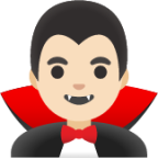 man vampire: light skin tone emoji