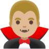 man vampire: medium-light skin tone emoji