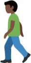 man walking: dark skin tone emoji
