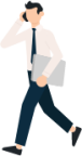 man walking laptop illustration
