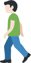 man walking: light skin tone emoji