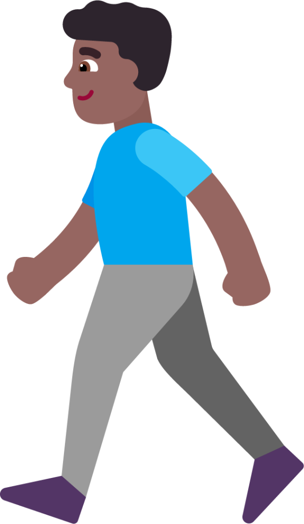 man walking medium dark emoji