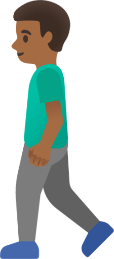 man walking: medium-dark skin tone emoji