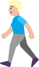 man walking medium light emoji