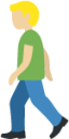 man walking: medium-light skin tone emoji