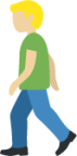 man walking: medium-light skin tone emoji