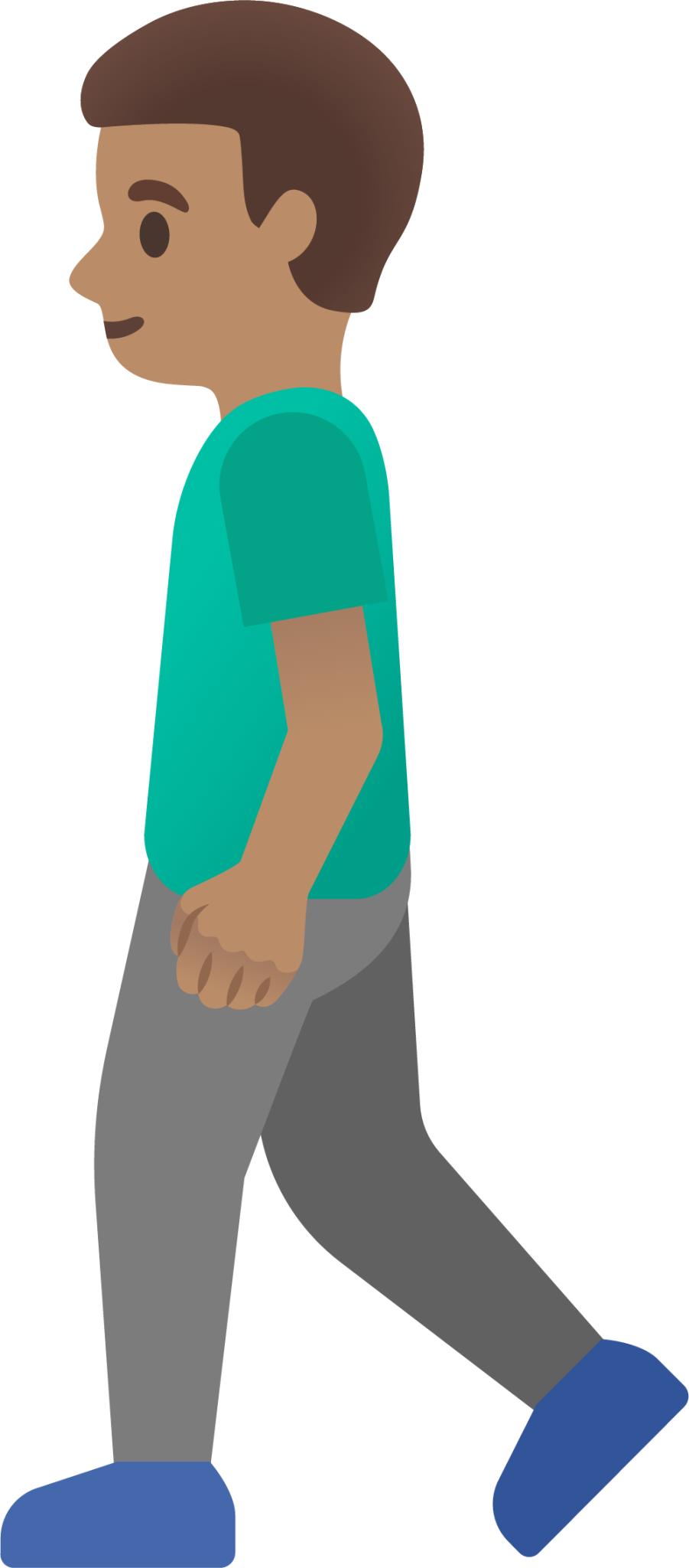 man walking: medium skin tone emoji