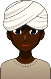 man wearing turban (black) emoji