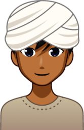 man wearing turban (brown) emoji
