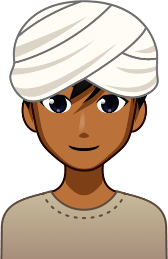 man wearing turban (brown) emoji