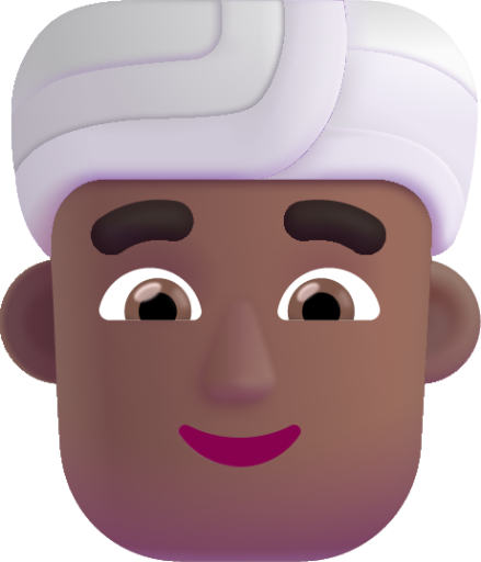 man wearing turban medium dark emoji