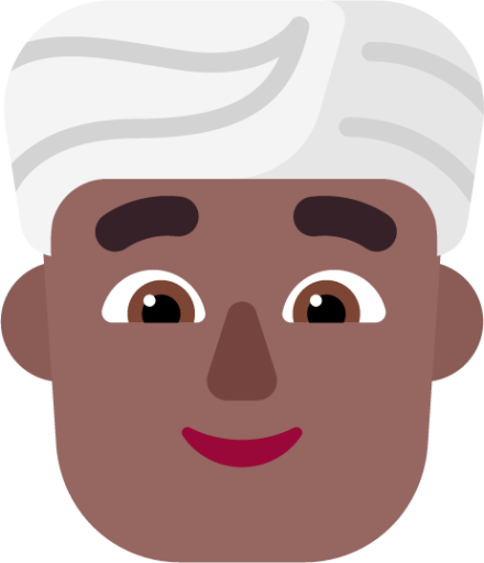 man wearing turban medium dark emoji