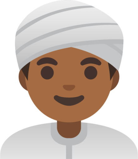 man wearing turban: medium-dark skin tone emoji
