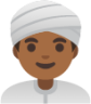 man wearing turban: medium-dark skin tone emoji
