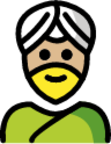 man wearing turban: medium-light skin tone emoji