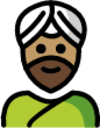 man wearing turban: medium skin tone emoji