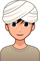 man wearing turban (plain) emoji