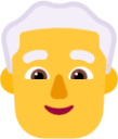 man white hair default emoji