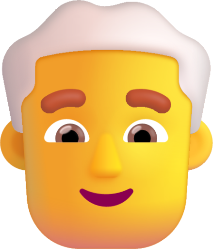 man white hair default emoji