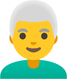 man: white hair emoji
