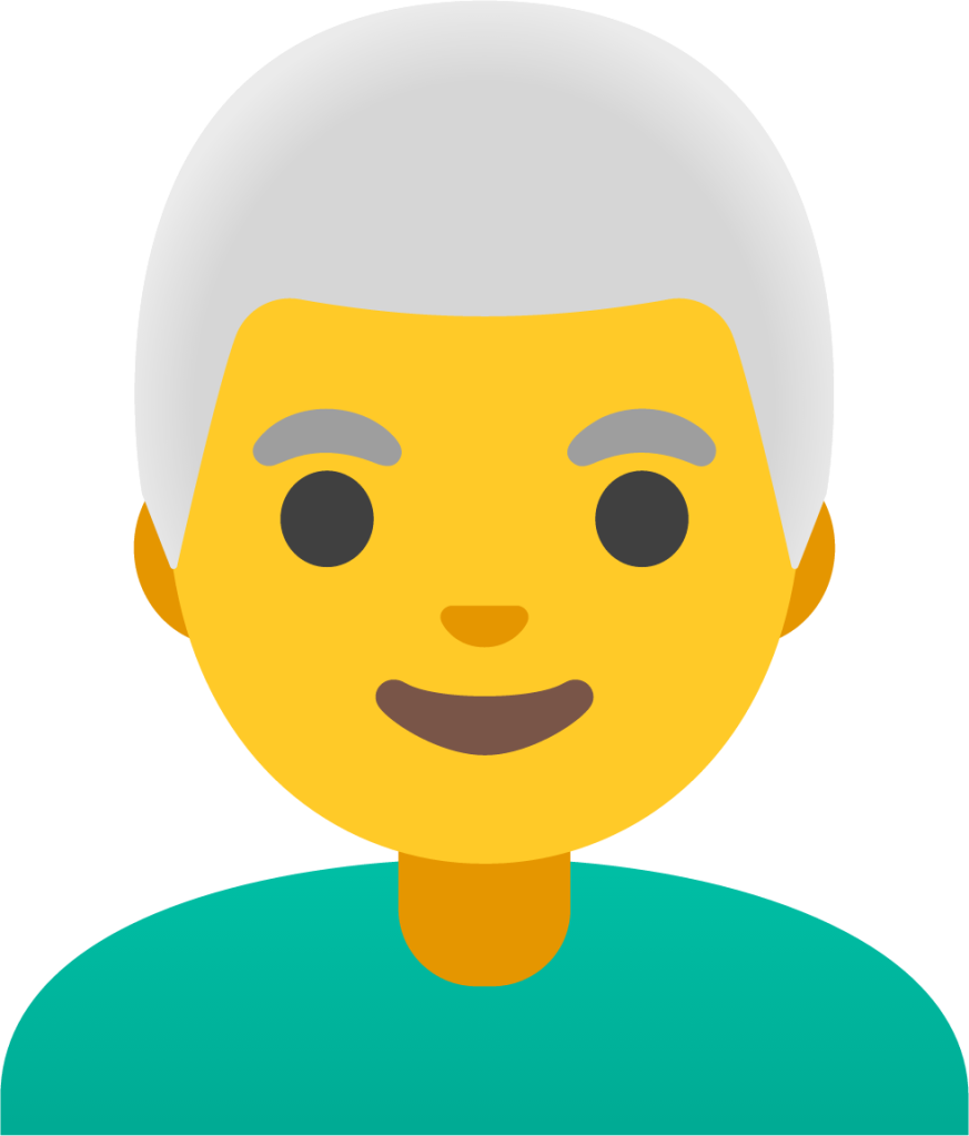 man: white hair emoji