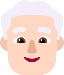 man white hair light emoji