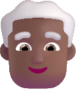 man white hair medium dark emoji