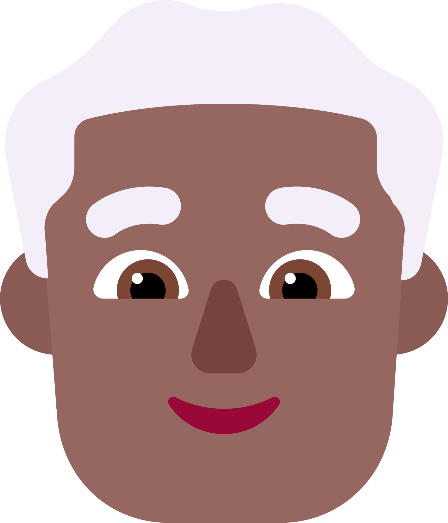 man white hair medium dark emoji