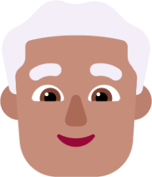 man white hair medium emoji