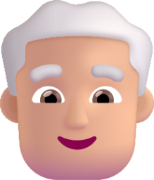 man white hair medium light emoji