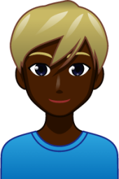 man with blond hair (black) emoji