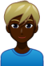 man with blond hair (black) emoji